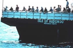 Anglers fishing from the fishing barge Isle of Redondo Image
