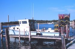 Crab boat with crab pots - used for blue crab Image
