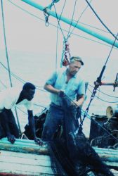Working together to secure the harvest of shrimp off the THREE SONS Image