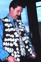 An ornate oyster-shell vest modeled at Anthony's Oyster Olympics Image