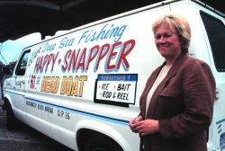 Van advertising deep sea fishing from a headboat Image