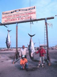 Proud fishermen with their catch at the United States Atlantic Tuna Tournament Image