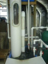 Filtration unit for greenhouse re-circulating system in aquaculture. Image