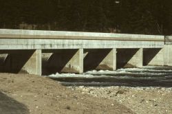 A fish weir at the hatchery near Stanley. Image