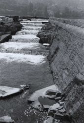 Looking up fish ladder during low river stage Image