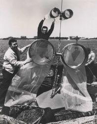 Double plankton sampling array used to collect fish eggs and larvae to determine the distribution and abundance of living marine resources. Image