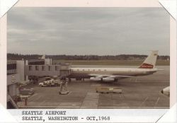 Western Airlines Boeing 707 at Seattle's SeaTac Airport Image