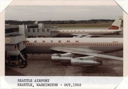 Western Airlines Boeing 707 at Seattle's SeaTac Airport Image