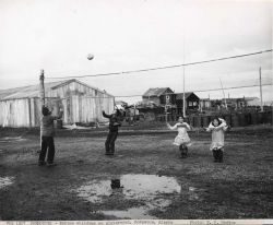 Eskimo children on playground Image