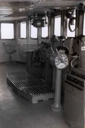 Engine order telegraph and relatively bare bones bridge of ALBATROSS IV Image