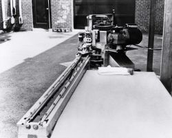 Disassembled commercial prototype of a crab cleaner-debacker machine developed by the American Scientific Corporation for BCF Image