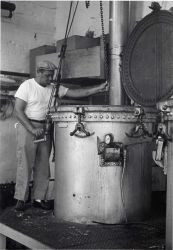 Commercial cannery crab cooking pot. Image