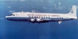 NOAA DC-6 N6539C in flight. Image