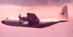 NOAA C-130 N6541C in flight. Image