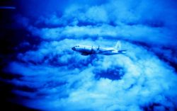 NOAA P-3 flying in eye of Hurricane Caroline Image