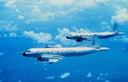 NOAA P-3's N42RF and N43 RF flying on a mission together. Image