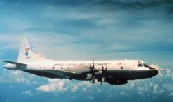 NOAA Lockheed WP-3D Orion turboprop aircraft, a P-3 variant. Image