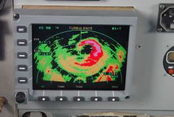 Nose radar image of Hurricane Dennis near time of Florida panhandle landfall. Image