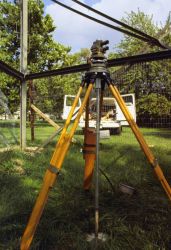 A Kern collimator for centering the observing tower over the mark. Image
