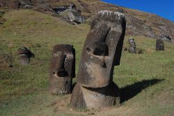 A seemingly inquisitive moai tilts his/her head while pondering an observation for centuries. Image