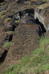 An incomplete moai at the Rano Raraku quarry Image