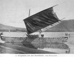 A king's canoe at Hermitinseln, Bismarck Archipelago Image