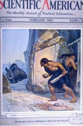 An incident of prehistoric life: the Rhodesian caveman startled by an intruder Image