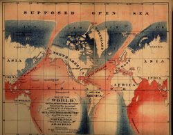 Map showing the supposed open polar sea by Silas Bent. Image
