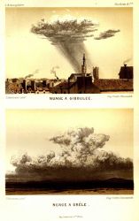 A gentle rain cloud (top) and a thundercloud (cumulo-nimbus) on the bottom Image
