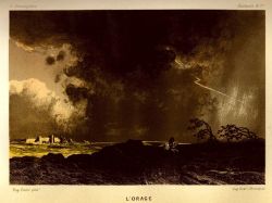 A thunderstorm with lightning Image