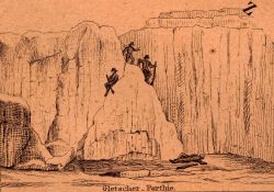 An accident during an expedition on a glacier Image