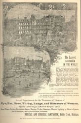 Advertisement for the World's largest sanitarium at Battle Creek, Michigan Image