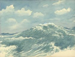 Mountainous waves during storm at sea Image