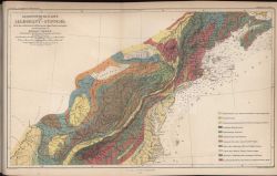 Geological map of the eastern United States published in Petermann's Geographische Mittheilungen by Hermann Credner. Image