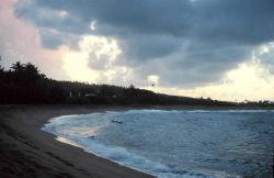 An arcuate beach near the NW corner of Puerto Rico. Image