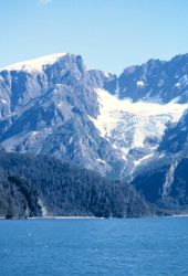 A hanging glacier somewhere in southern Alaska Image