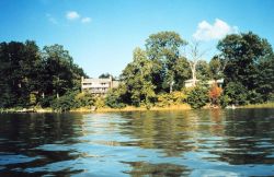 Pleasant homes grace the shoreline Image
