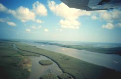 Flying over a stretch of the Intra-coastal Waterway. Image