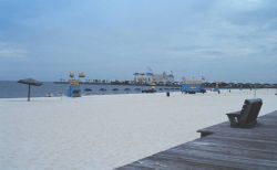 Gambling casinos have been built along the beach at Biloxi Image