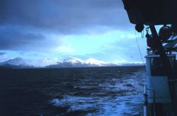 An Aleutian volcano and coastline Image