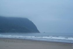 Mist coming in on Tillamook Head looking south from Seaside. Image