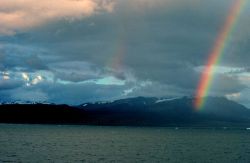 A rainbow somewhere along the Alaska Peninsula. Image