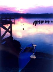 Kayak sunset along the Patuxent River. Image