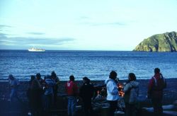 NOAA Ship RAINIER crew beach party at Chowiet Island in the Semidi Island group southwest of Kodiak Island Image