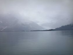 Glacier in Kenai Fjords area from offshore. Image