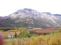 Mountain scenery in the fall north of Anchorage. Image