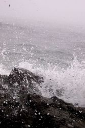Sea spray and rocks at the eastern end of the United States. Image