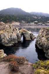 Looking southeast from above Gibson Beach toward Carmel Highlands. Image