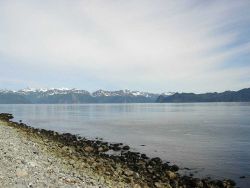 A cobble beach in Prince William Sound. Image