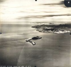 Anacapa Island, Santa Cruz Island, and Santa Rosa Island in the distance as photographed during tests of infrared film Image